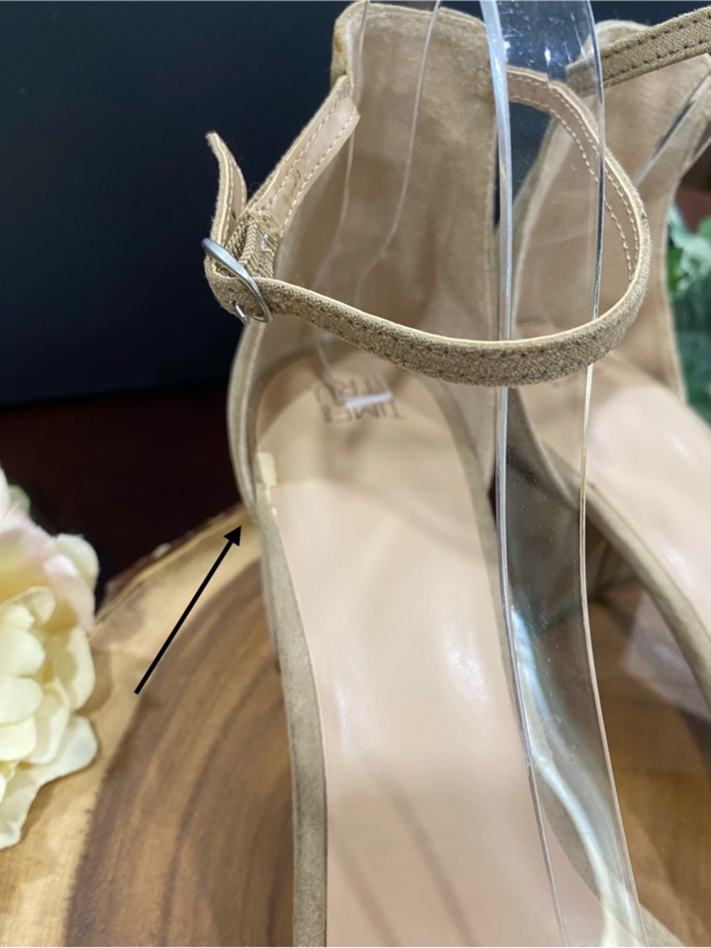 Time and Tru Women's Dressy Ankle-Strap Block Heel Beige Sandals 11M - Picture 8 of 9
